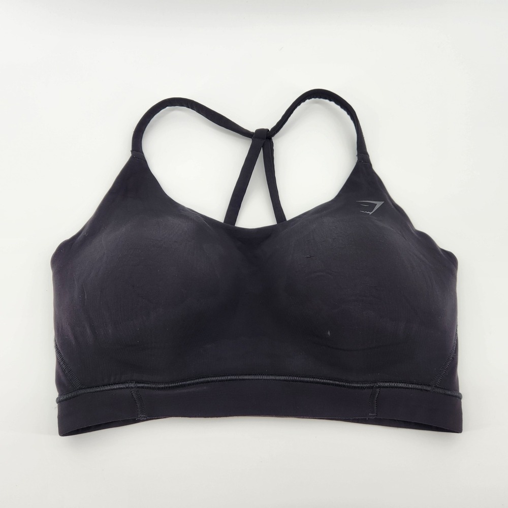 Gymshark Black Sports Bra Size S Medium Support Workout Gym Activewear